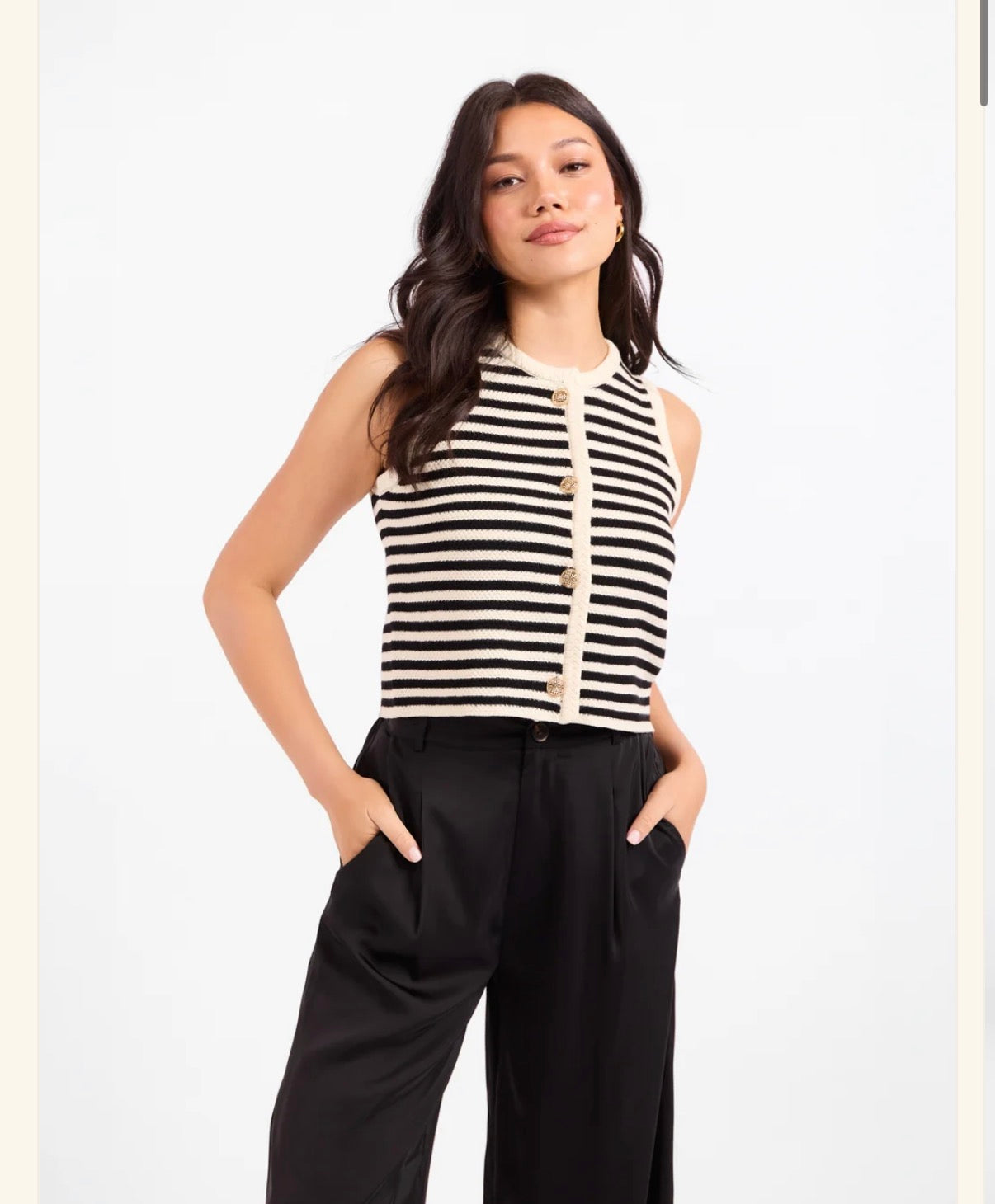 Sadie & Sage Manon Stripe Sweater Vest