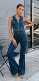 Show Me Your Mumu Jacksonville Denim Jumpsuit Thunder Blue