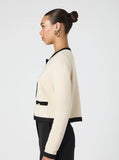 French Connection Cream Vhari Contrast Cardigan