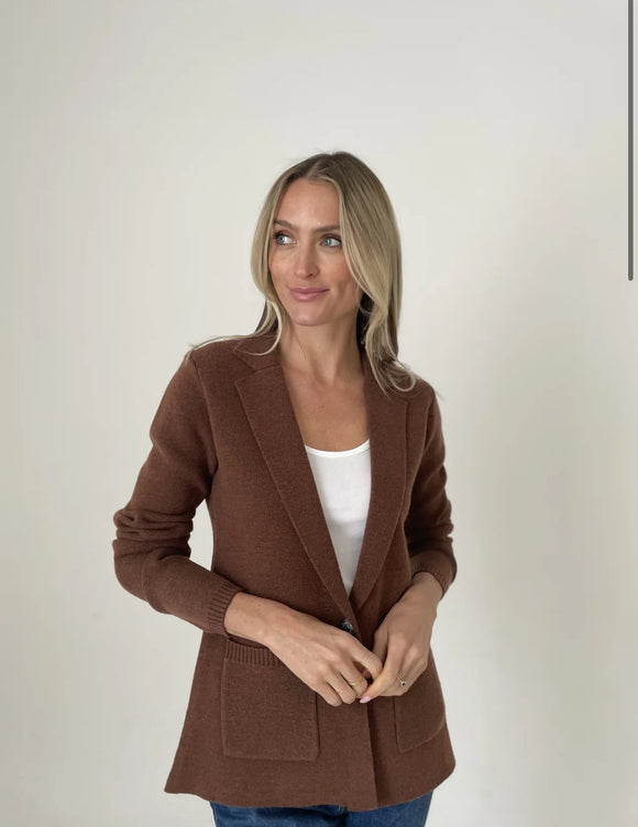 Six Fifty Knitted Blazer -Brown