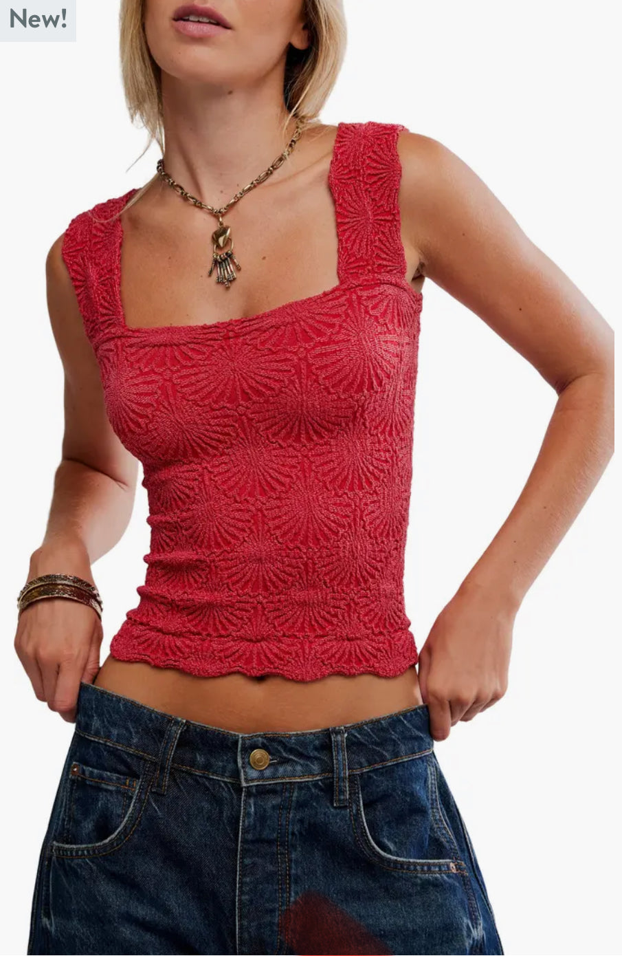 Free People Love Letter Cami - Salsa