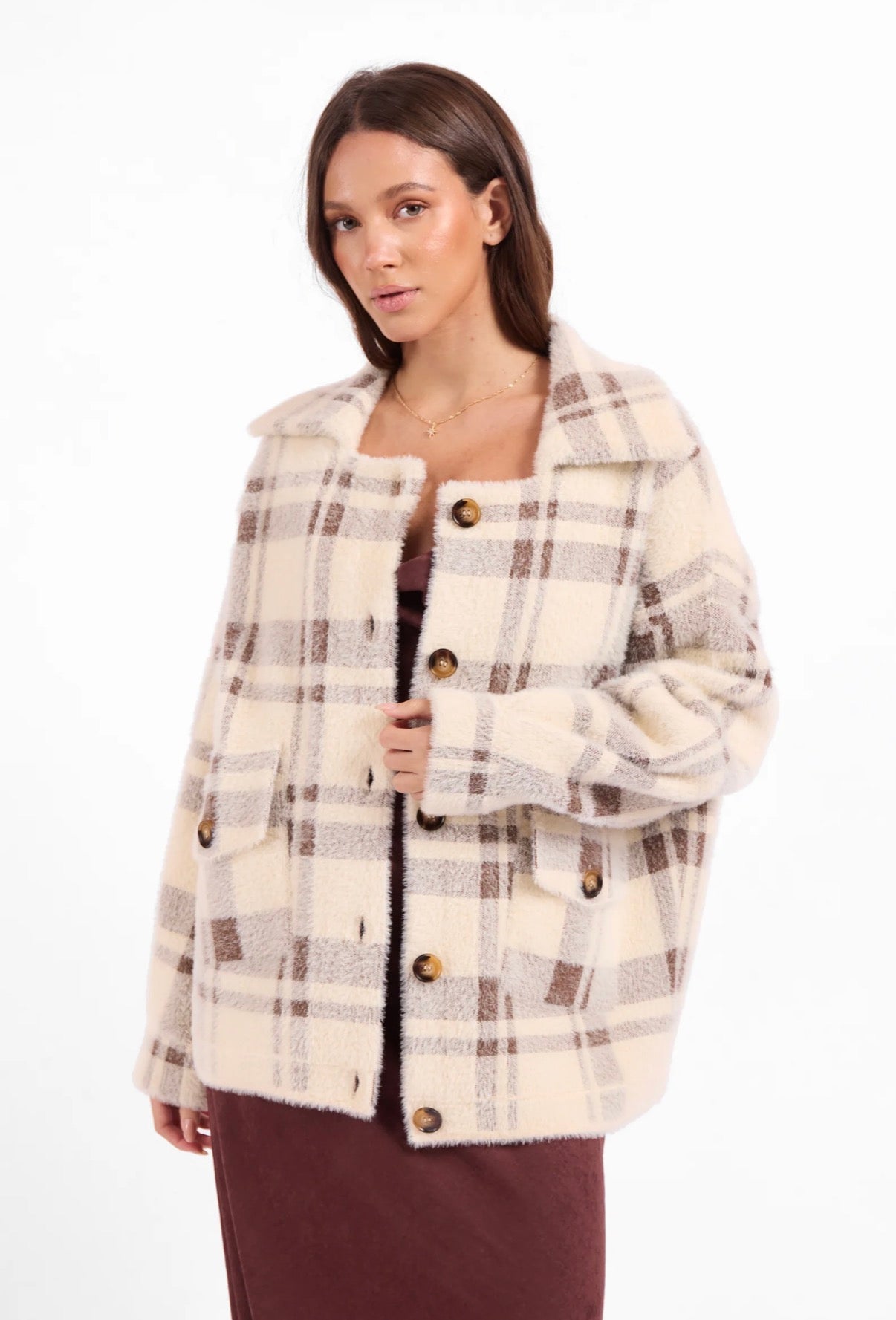 Sage the Label Lola Plaid Coat