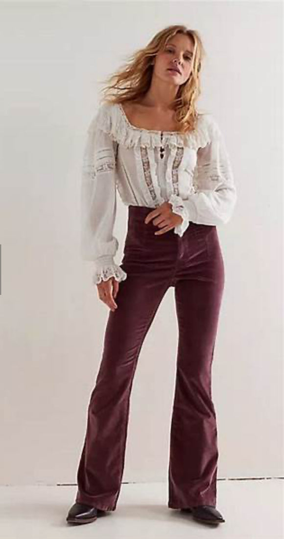 Free People Chocolate Jayde Cord Flare Pants