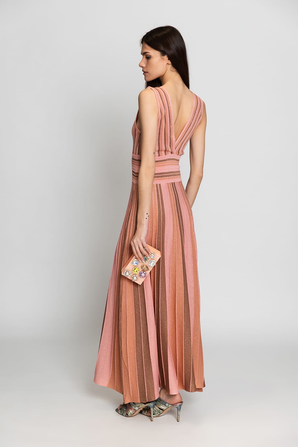 Aggel Pink Multicolor Maxi Dress