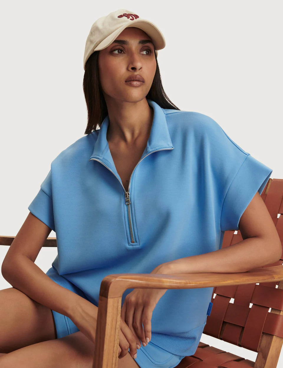 Varley Ritchie Short Sleeve Top Blue
