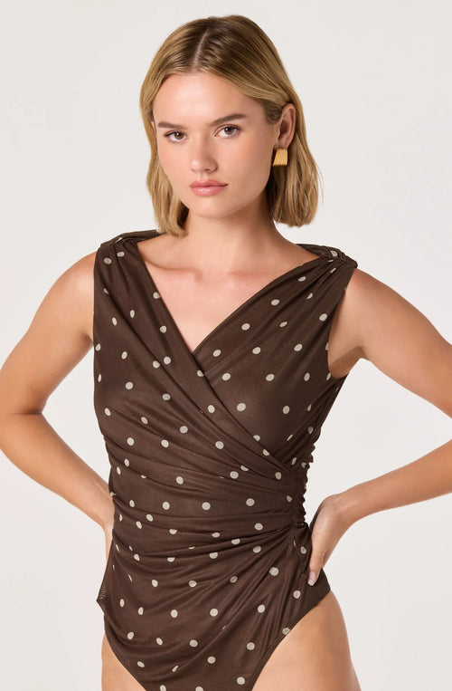 Astr Claudia Faux-Wrap Bodysuit