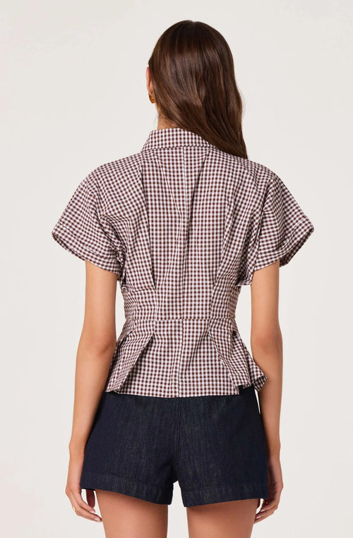 Astr Beck Pleated Button-Front Top