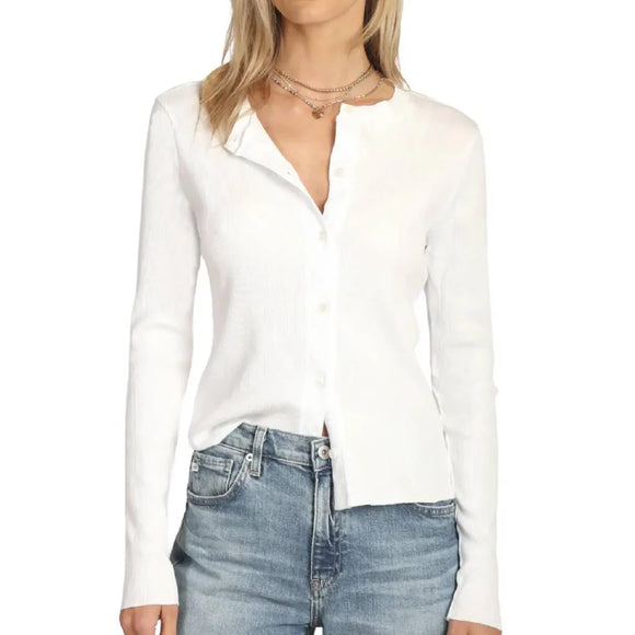 Dylan Rowan Rib Cardi -White