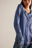 Free People Our Song Henley Cuff Top