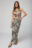 Stillwater Mesh Slinky Fold Down Maxi Skirt - Animal Print