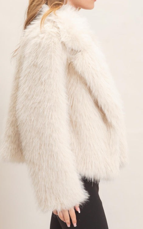 HYFVE Faux Fur Coat - Cream