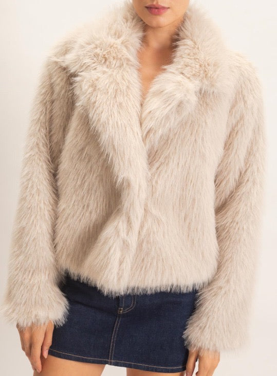 HYFVE Faux Fur Coat - Taupe