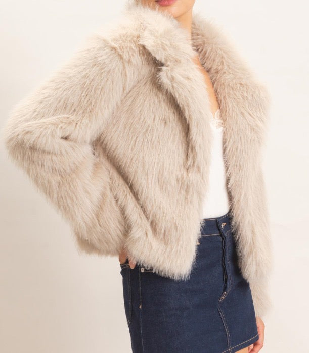 HYFVE Faux Fur Coat - Taupe