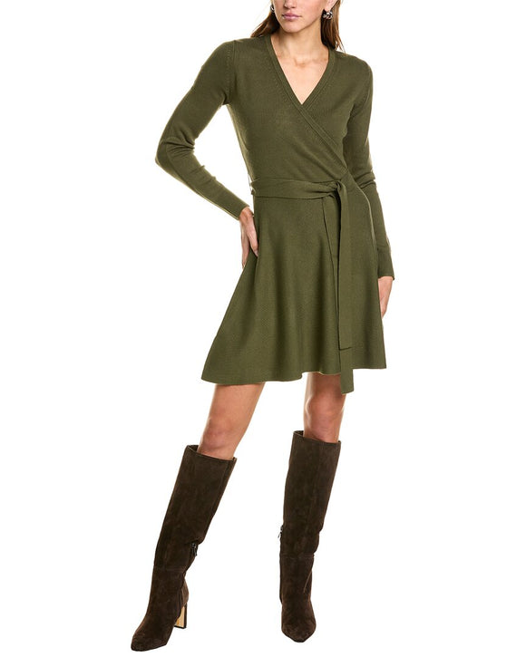 French Connection Olive Babysoft Wrap Mini Dress