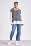 Elan Grey Sweater Vest Collared Shirt