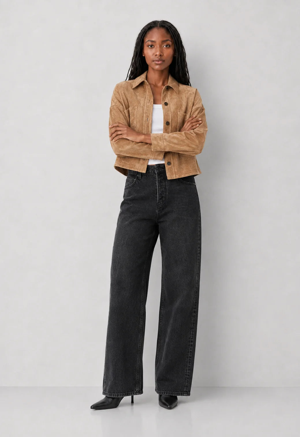 Z Supply All Day Cropped Suede Jacket