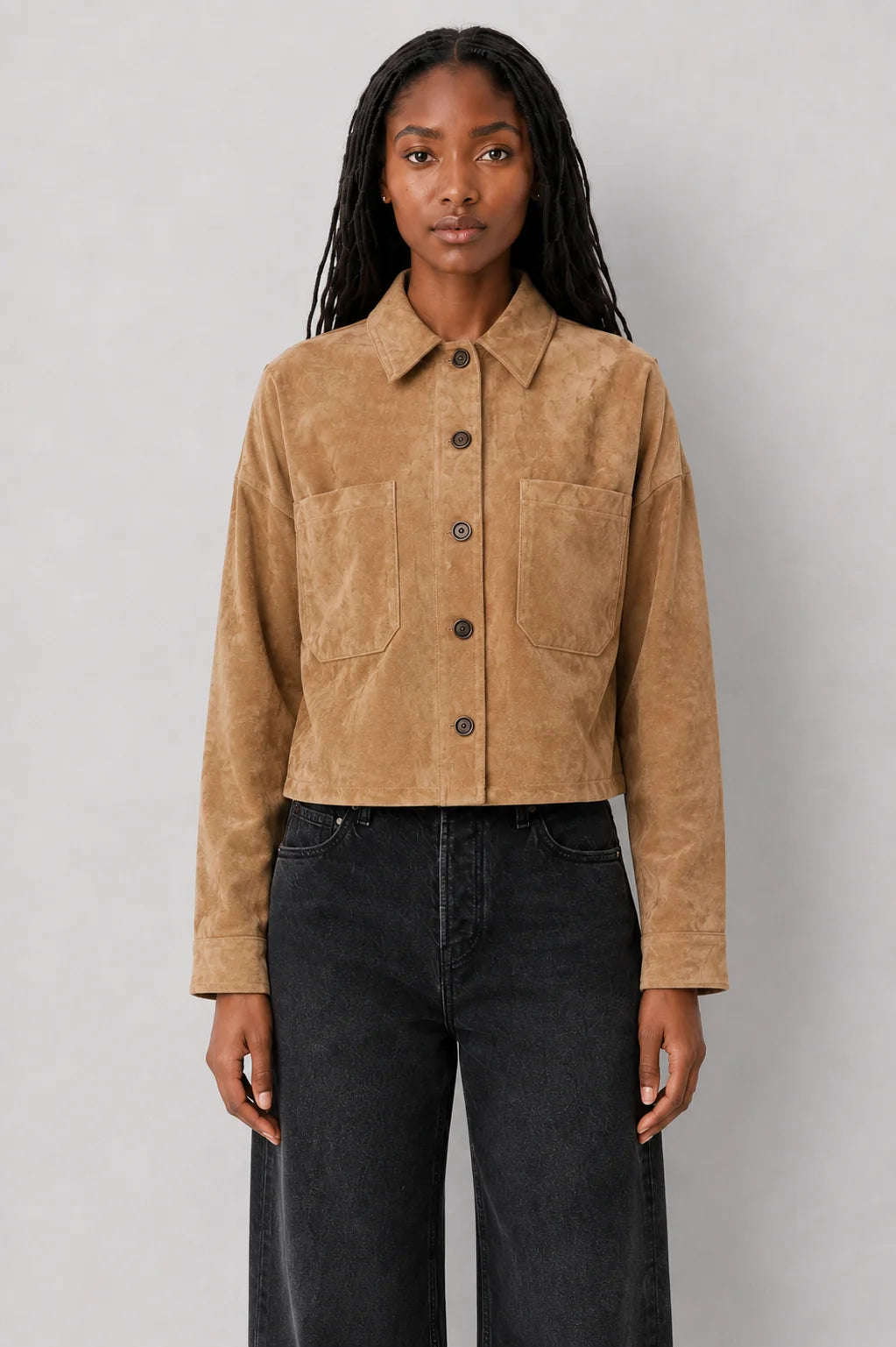Z Supply All Day Cropped Suede Jacket