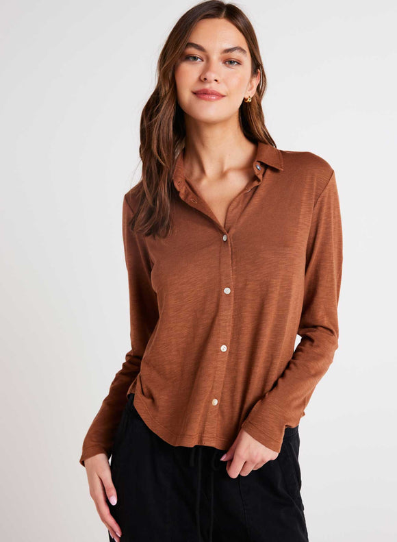 Bella Dahl Button Up Twilight Gold Knit Top