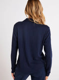 Bella Dahl Button Up Navy Knit Top