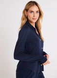 Bella Dahl Button Up Navy Knit Top