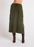 Bella Dahl Cargo Midi Olive Skirt