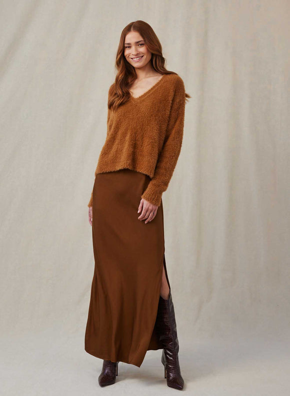 Bella Dahl Side Slit Bias Maxi Skirt