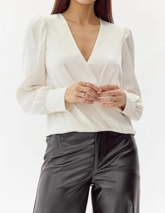 Greylin Lourdes Wrap Front Cuff Blouse