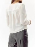 Greylin Lourdes Wrap Front Cuff Blouse