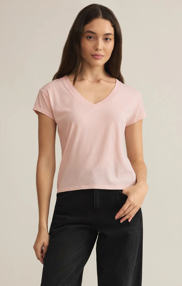 Z Supply Modern V Neck Tee Pink