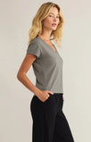 Z Supply Modern V Neck Tee Grey