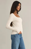 Z Supply Emilie Button Up Sweater White