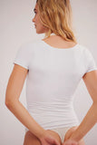 Free People Clean Lines Baby Tee White