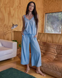 Bella Dahl Ruffle Waist Wide Leg Crop Pant - Light Riviera Wash