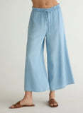 Bella Dahl Ruffle Waist Wide Leg Crop Pant - Light Riviera Wash