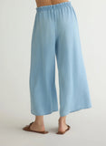 Bella Dahl Ruffle Waist Wide Leg Crop Pant - Light Riviera Wash