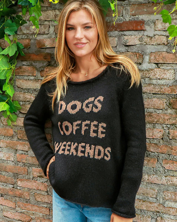 Wooden Ships Dogs Coffee Weekends Chunky Crew Sweater