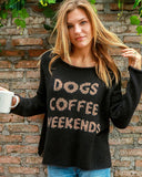 Wooden Ships Dogs Coffee Weekends Chunky Crew Sweater