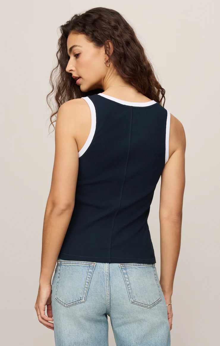Z Supply Sirena Colorblocked Rib Tank - Eclispe
