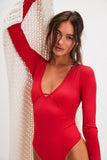 Free People Victoria Bodysuit Red