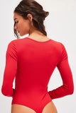 Free People Victoria Bodysuit Red