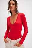 Free People Victoria Bodysuit Red