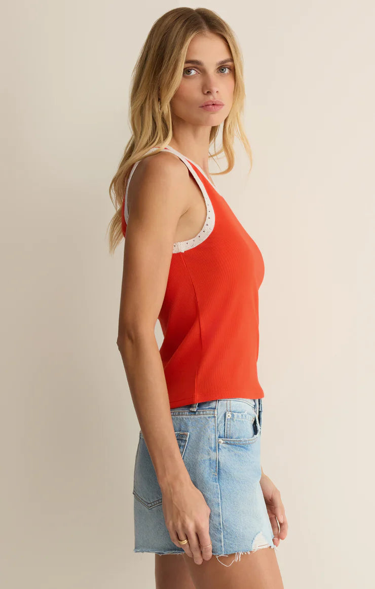 Z Supply Clarke Rib Tank - Lychee