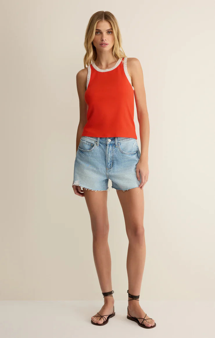 Z Supply Clarke Rib Tank - Lychee