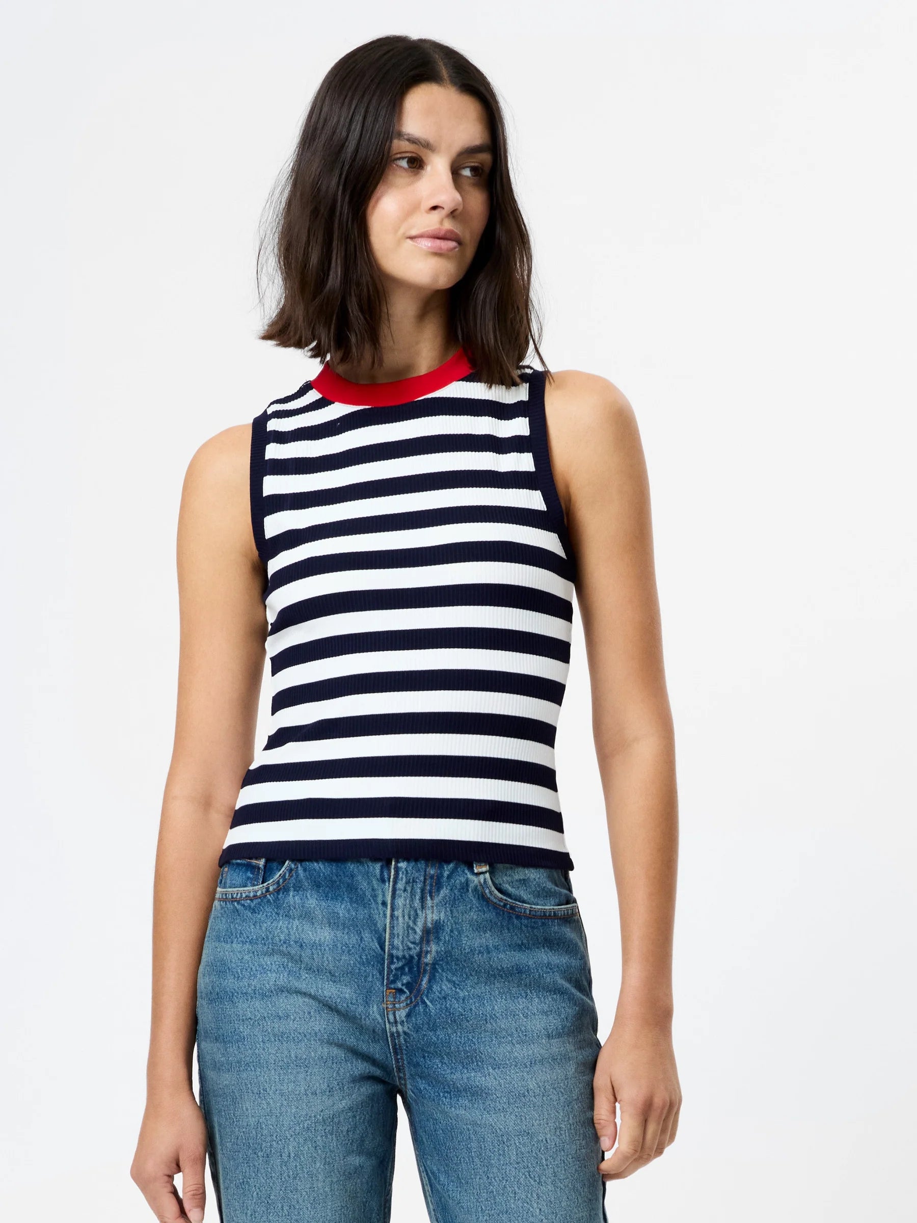 French Connection Esmae Rib Knit Striped Tank