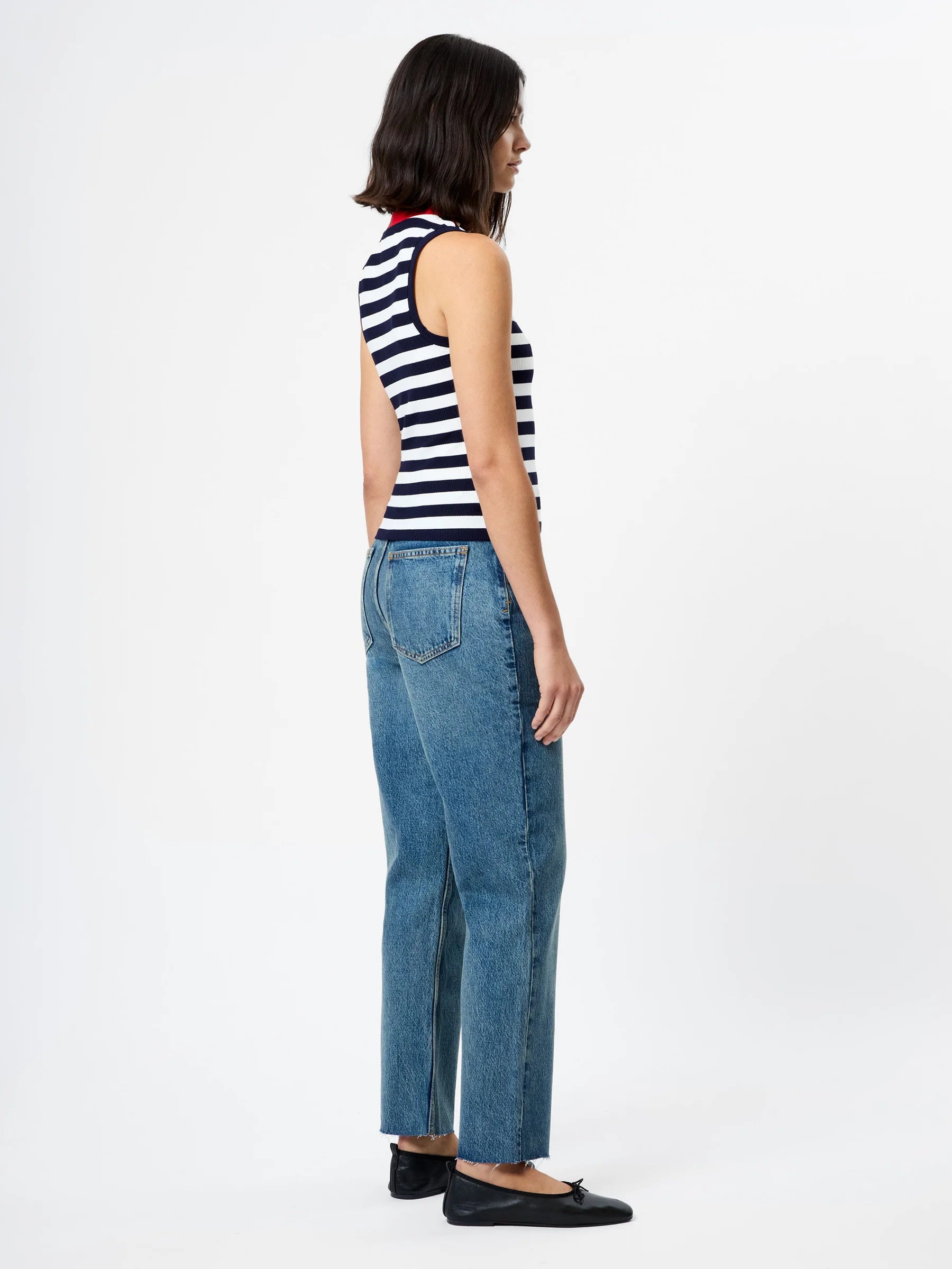 French Connection Esmae Rib Knit Striped Tank