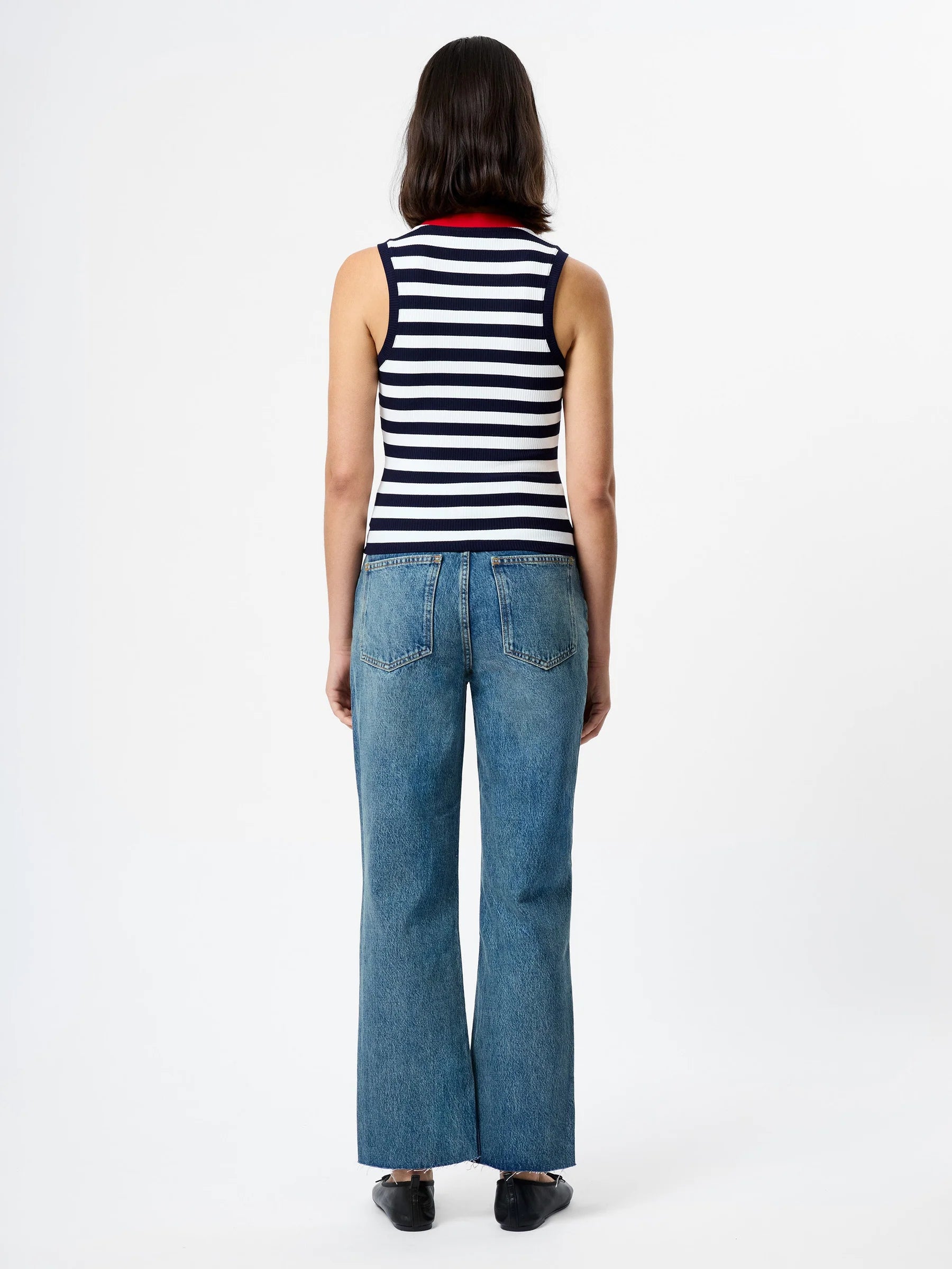 French Connection Esmae Rib Knit Striped Tank