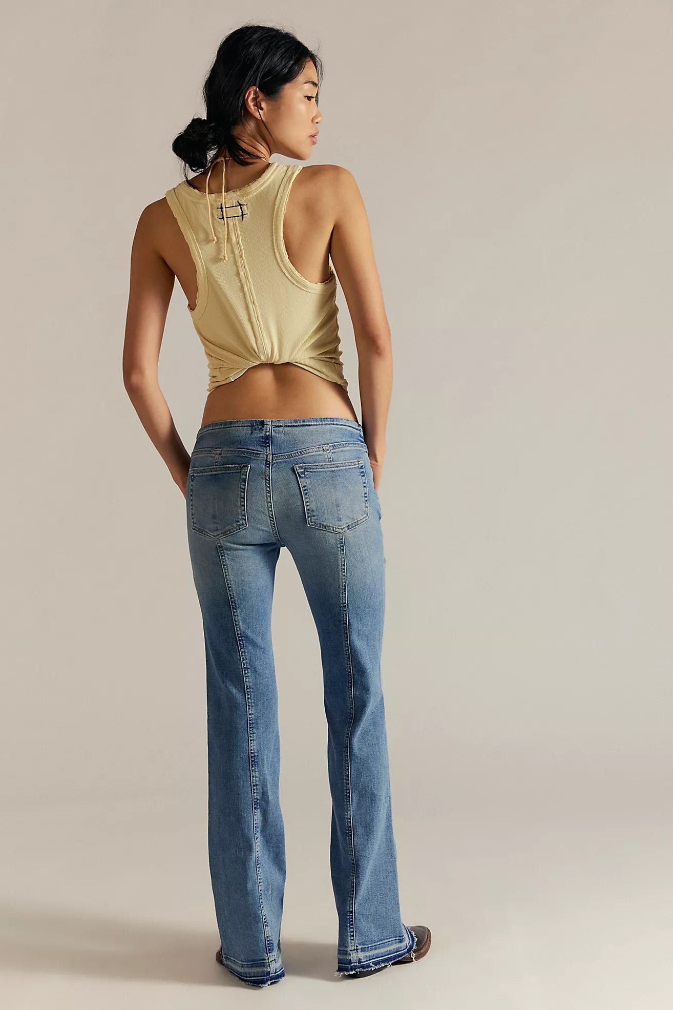 Free People Dust In Glory Lace Up Flare Jeans