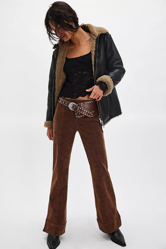 Free People Glow Up Suede Pant