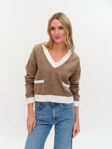 Six Fifty Libby V-Neck Sweater - Brown