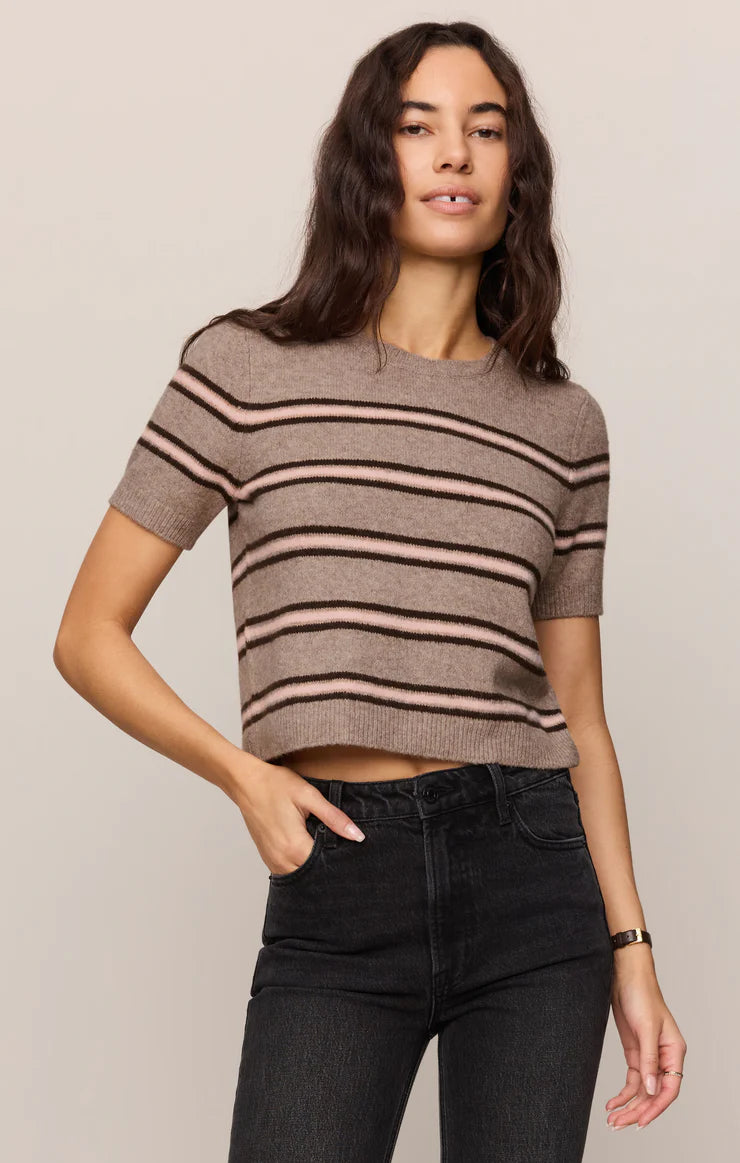 Z Supply Gatewood Stripe Sweater - Taupe